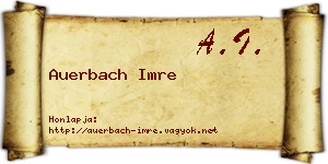 Auerbach Imre névjegykártya